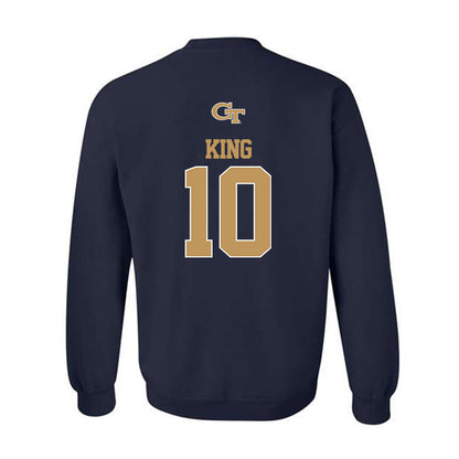 Georgia Tech - NCAA Football : Haynes King - Classic Shersey Crewneck Sweatshirt-1