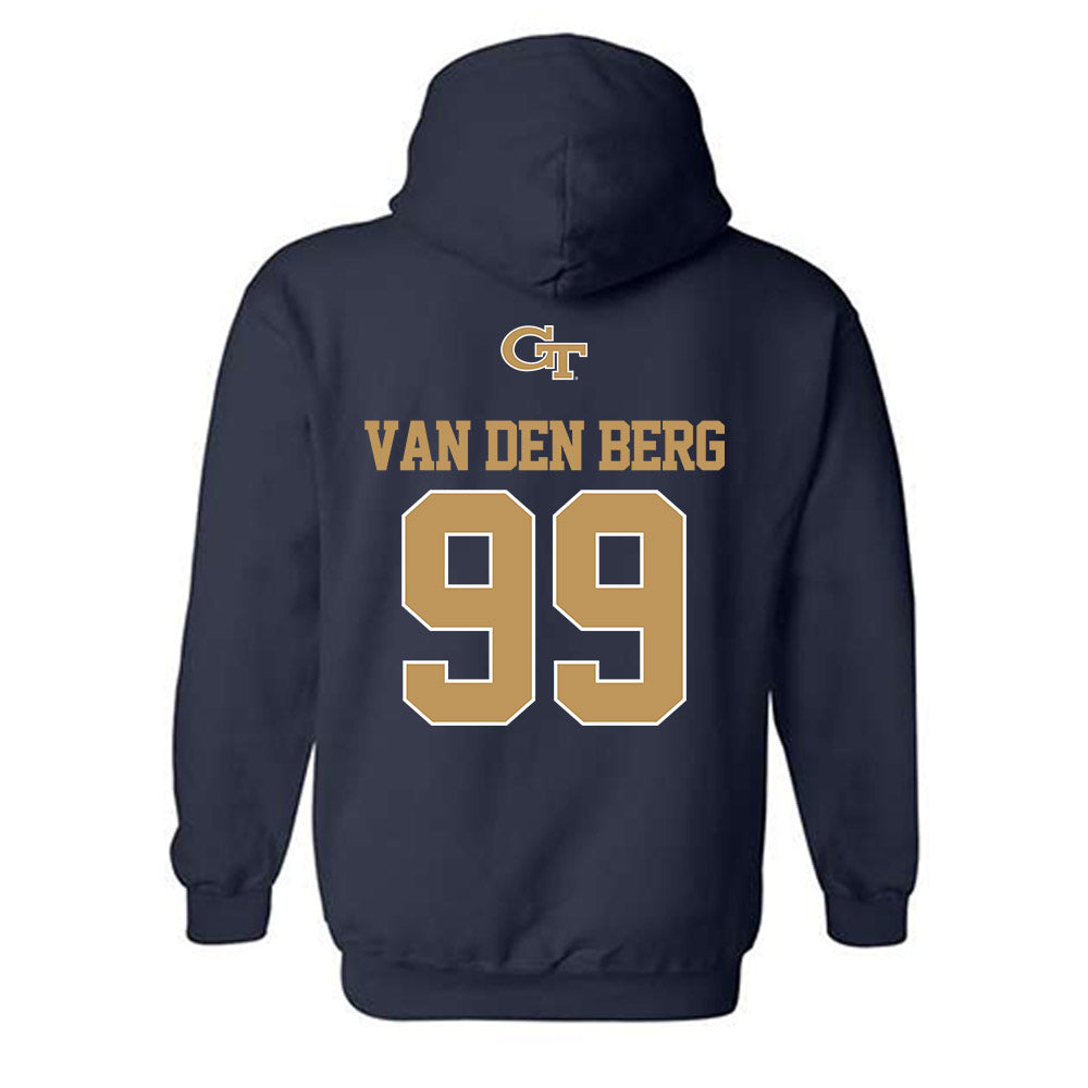 Georgia Tech - NCAA Football : Jordan van den Berg - Classic Shersey Hooded Sweatshirt-1