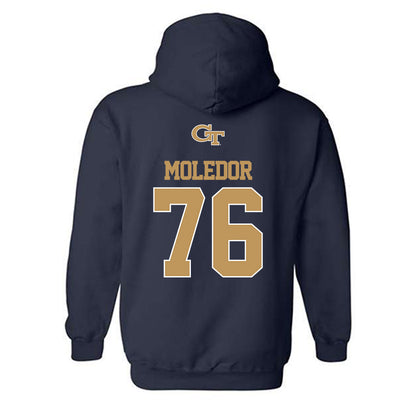 Georgia Tech - NCAA Football : Krew Moledor - Classic Shersey Hooded Sweatshirt-1