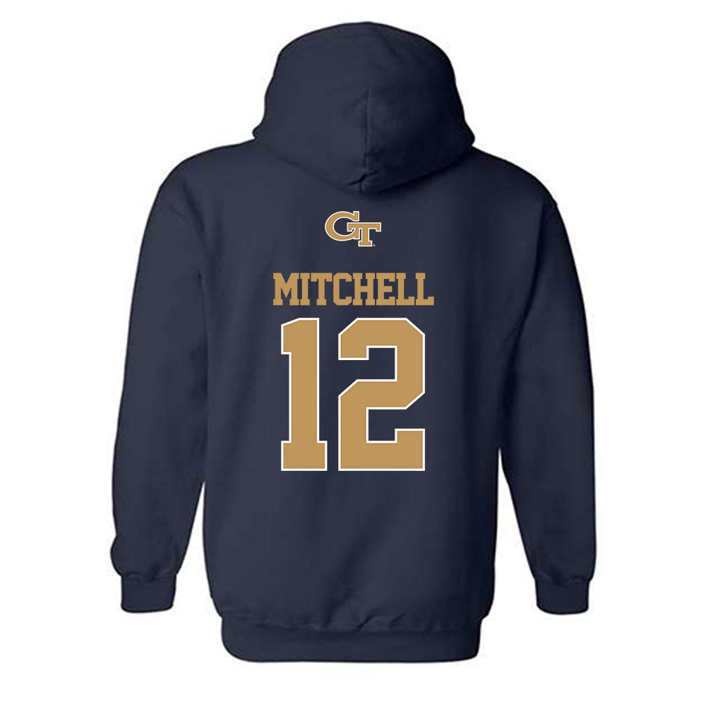 Georgia Tech - NCAA Football : Jon Mitchell - Classic Shersey Hooded Sweatshirt-1