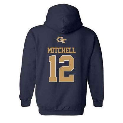 Georgia Tech - NCAA Football : Jon Mitchell - Classic Shersey Hooded Sweatshirt-1