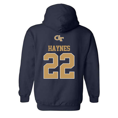 Georgia Tech - NCAA Football : Justice Haynes - Classic Shersey Hooded Sweatshirt-1