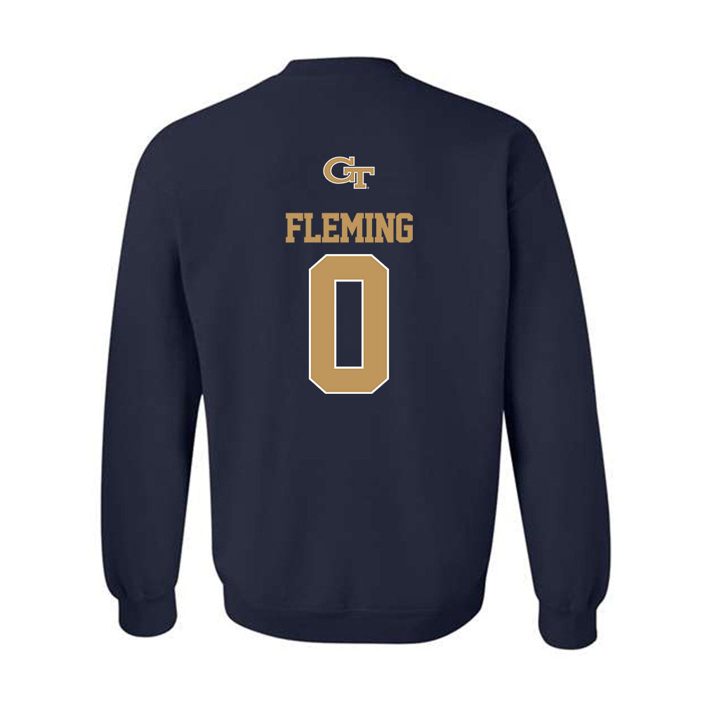 Georgia Tech - NCAA Men's Basketball : Akai Fleming - Classic Shersey Crewneck Sweatshirt-1