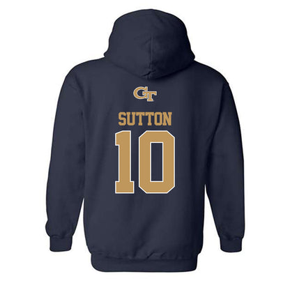 Georgia Tech - NCAA Men's Basketball : Darrions Sutton - Classic Shersey Hooded Sweatshirt-1