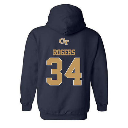 Georgia Tech - NCAA Baseball : Drew Rogers - Classic Shersey Hooded Sweatshirt-1