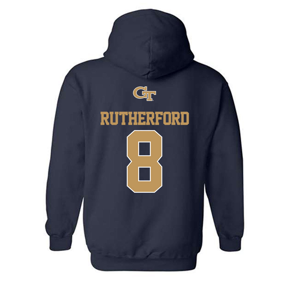 Georgia Tech - NCAA Football : Malik Rutherford - Classic Shersey Hooded Sweatshirt-1