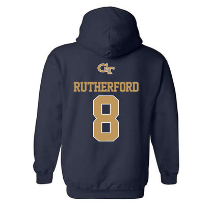 Georgia Tech - NCAA Football : Malik Rutherford - Classic Shersey Hooded Sweatshirt-1