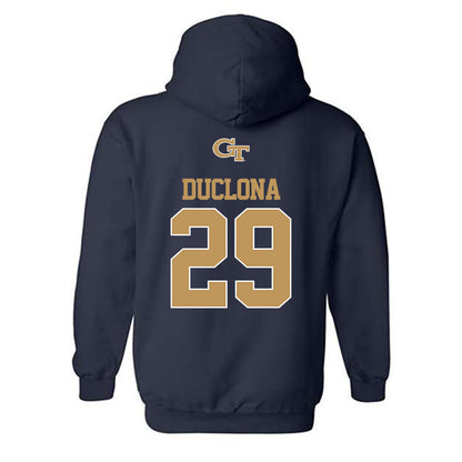 Georgia Tech - NCAA Football : Jonas Duclona - Classic Shersey Hooded Sweatshirt-1