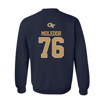 Georgia Tech - NCAA Football : Krew Moledor - Classic Shersey Crewneck Sweatshirt-1