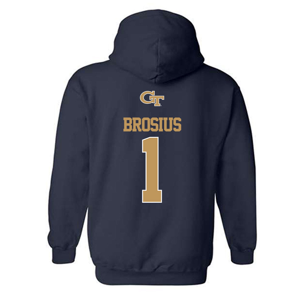 Georgia Tech - NCAA Baseball : Parker Brosius - Classic Shersey Hooded Sweatshirt-1