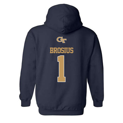 Georgia Tech - NCAA Baseball : Parker Brosius - Classic Shersey Hooded Sweatshirt-1
