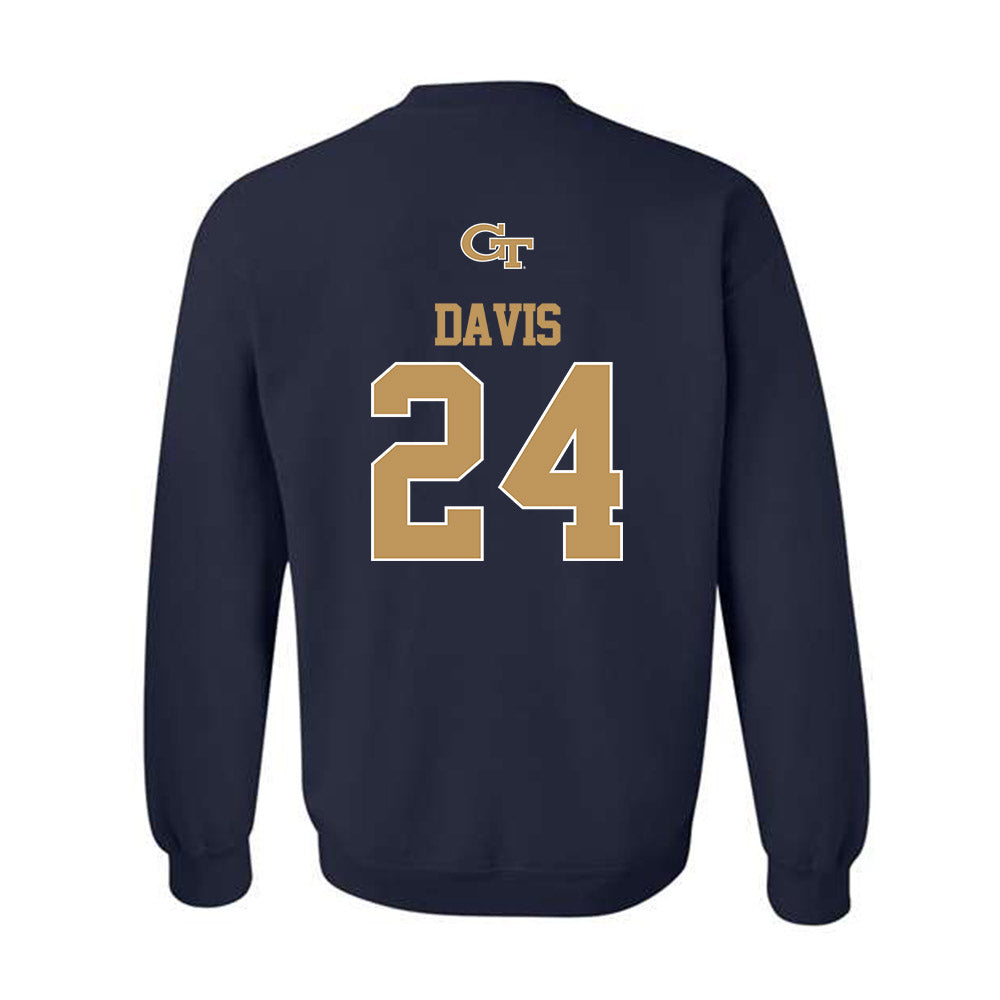 Georgia Tech - NCAA Football : Trenton Davis - Classic Shersey Crewneck Sweatshirt-1
