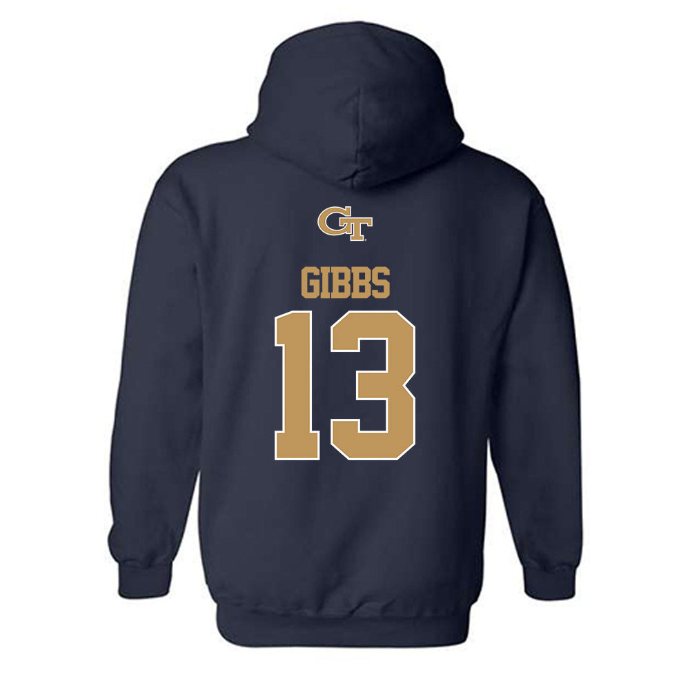Georgia Tech - NCAA Football : Syeed Gibbs - Classic Shersey Hooded Sweatshirt-1