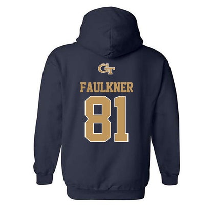 Georgia Tech - NCAA Football : Cal Faulkner - Classic Shersey Hooded Sweatshirt-1