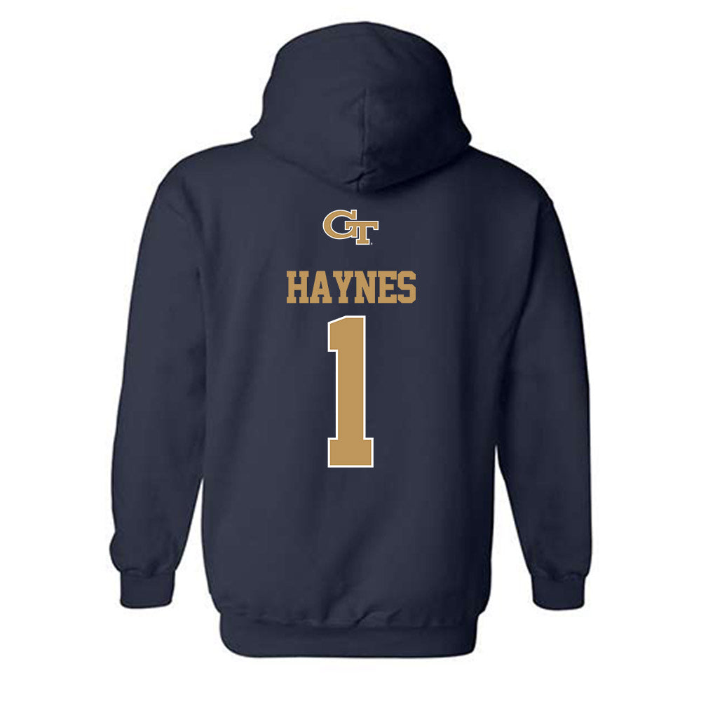 Georgia Tech - NCAA Football : Jamal Haynes - Classic Shersey Hooded Sweatshirt-1