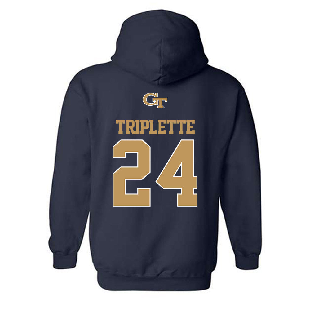 Georgia Tech - NCAA Football : Ronald Triplette - Classic Shersey Hooded Sweatshirt-1