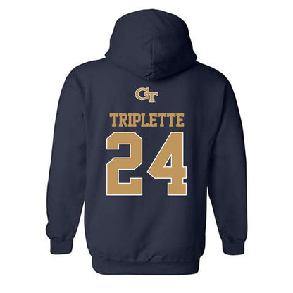 Georgia Tech - NCAA Football : Ronald Triplette - Classic Shersey Hooded Sweatshirt-1