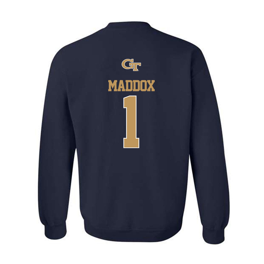 Georgia Tech - NCAA Football : Trelain Maddox - Classic Shersey Crewneck Sweatshirt-1