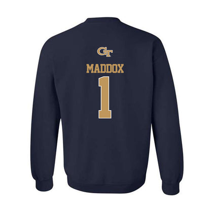 Georgia Tech - NCAA Football : Trelain Maddox - Classic Shersey Crewneck Sweatshirt-1