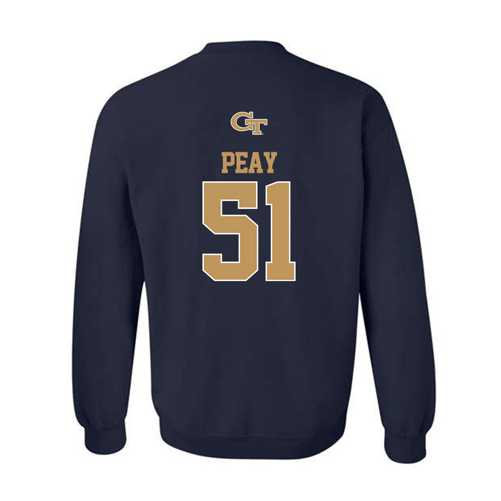 Georgia Tech - NCAA Football : Kevin Peay - Classic Shersey Crewneck Sweatshirt-1