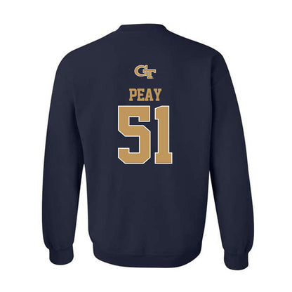 Georgia Tech - NCAA Football : Kevin Peay - Classic Shersey Crewneck Sweatshirt-1