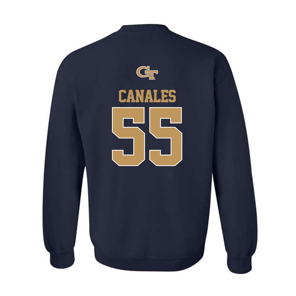 Georgia Tech - NCAA Football : Xavier Canales - Classic Shersey Crewneck Sweatshirt-1