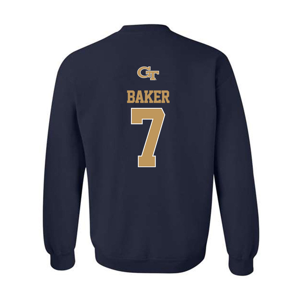 Georgia Tech - NCAA Baseball : Will Baker - Classic Shersey Crewneck Sweatshirt-1