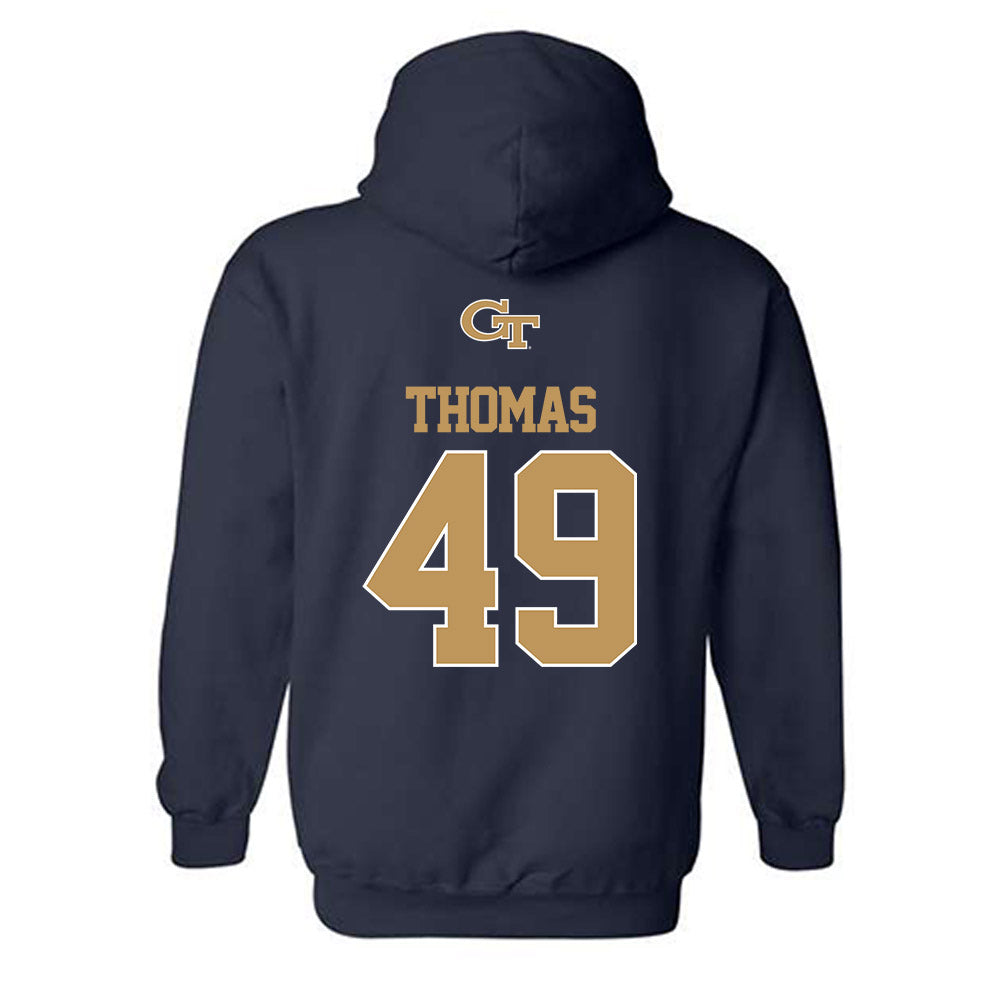 Georgia Tech - NCAA Football : Ronnie Thomas - Classic Shersey Hooded Sweatshirt-1