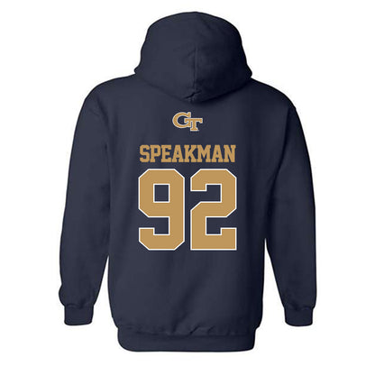 Georgia Tech - NCAA Football : Christian Speakman - Classic Shersey Hooded Sweatshirt-1
