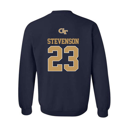 Georgia Tech - NCAA Football : Traeviss Stevenson - Classic Shersey Crewneck Sweatshirt-1