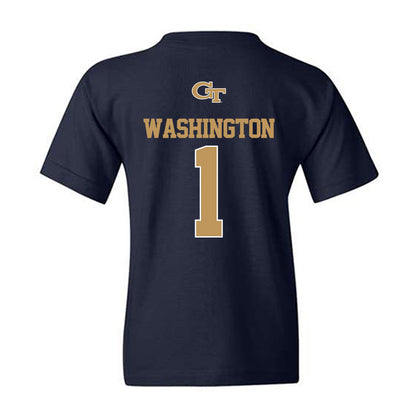 Georgia Tech - NCAA Men's Basketball : Lamar Washington - Classic Shersey Youth T-Shirt-1