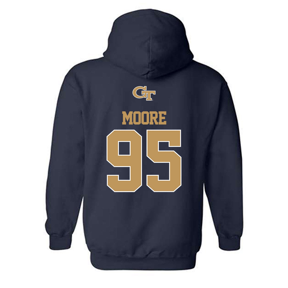Georgia Tech - NCAA Football : Jason Moore - Classic Shersey Hooded Sweatshirt-1