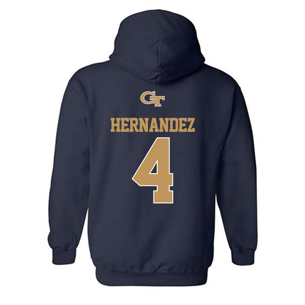 Georgia Tech - NCAA Baseball : Alex Hernandez - Classic Shersey Hooded Sweatshirt-1