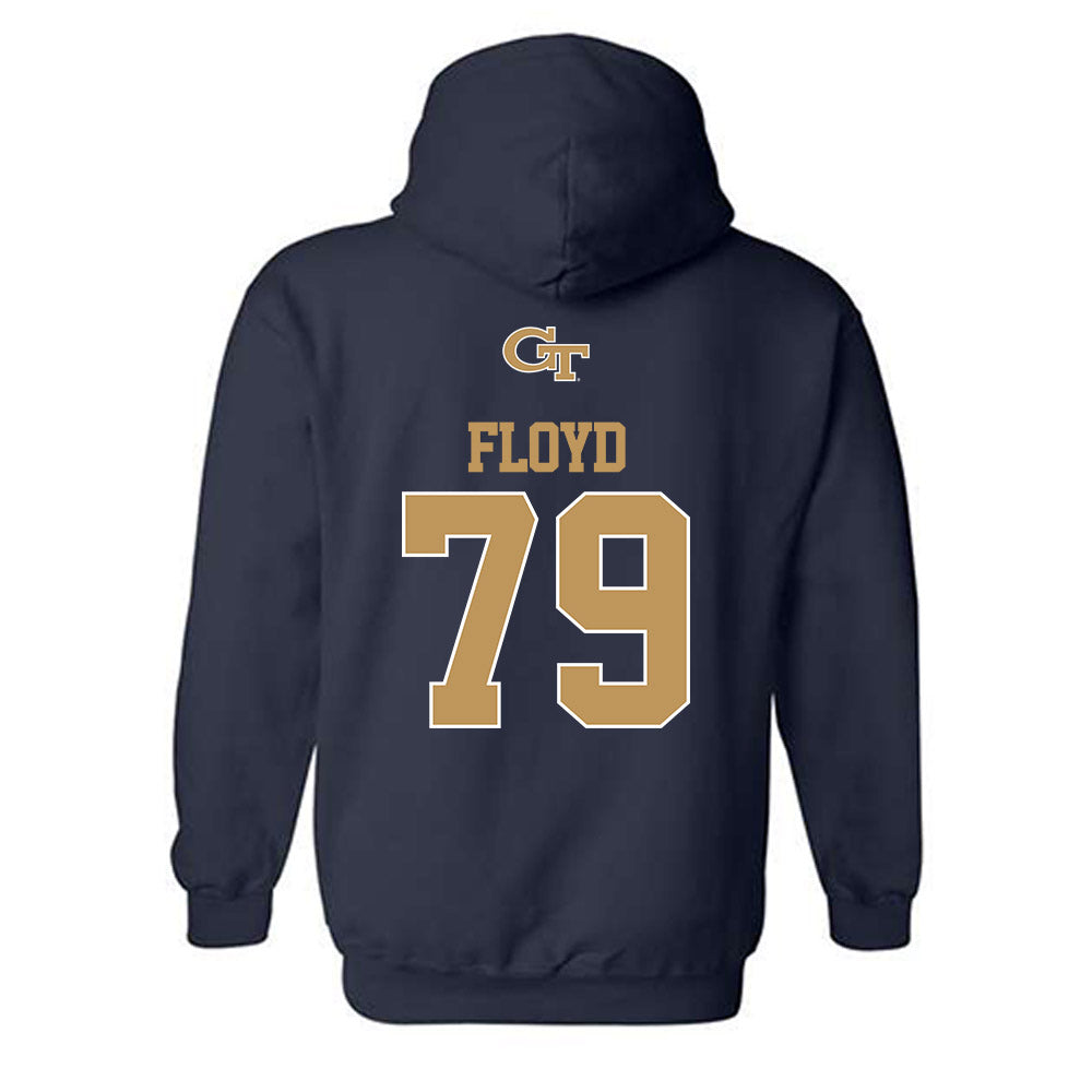 Georgia Tech - NCAA Football : Jordan Floyd - Classic Shersey Hooded Sweatshirt-1