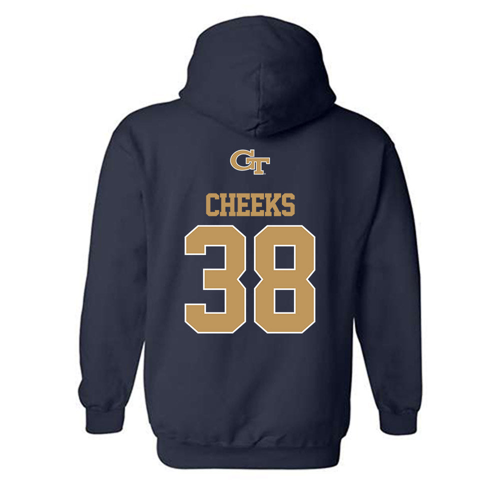 Georgia Tech - NCAA Football : A'J Cheeks - Classic Shersey Hooded Sweatshirt-1