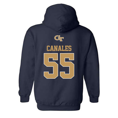 Georgia Tech - NCAA Football : Xavier Canales - Classic Shersey Hooded Sweatshirt-1