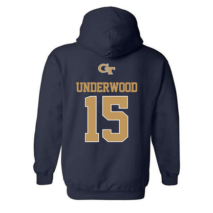 Georgia Tech - NCAA Baseball : Cooper Underwood - Classic Shersey Hooded Sweatshirt-1