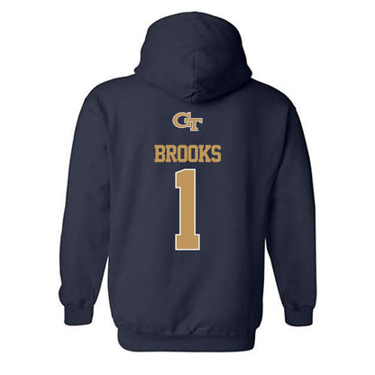 Georgia Tech - NCAA Football : LaMiles Brooks - Classic Shersey Hooded Sweatshirt-1