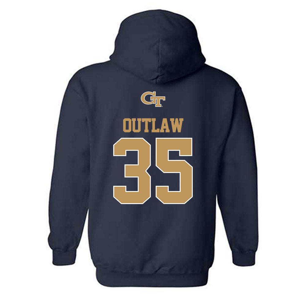 Georgia Tech - NCAA Football : Braylon Outlaw - Classic Shersey Hooded Sweatshirt-1