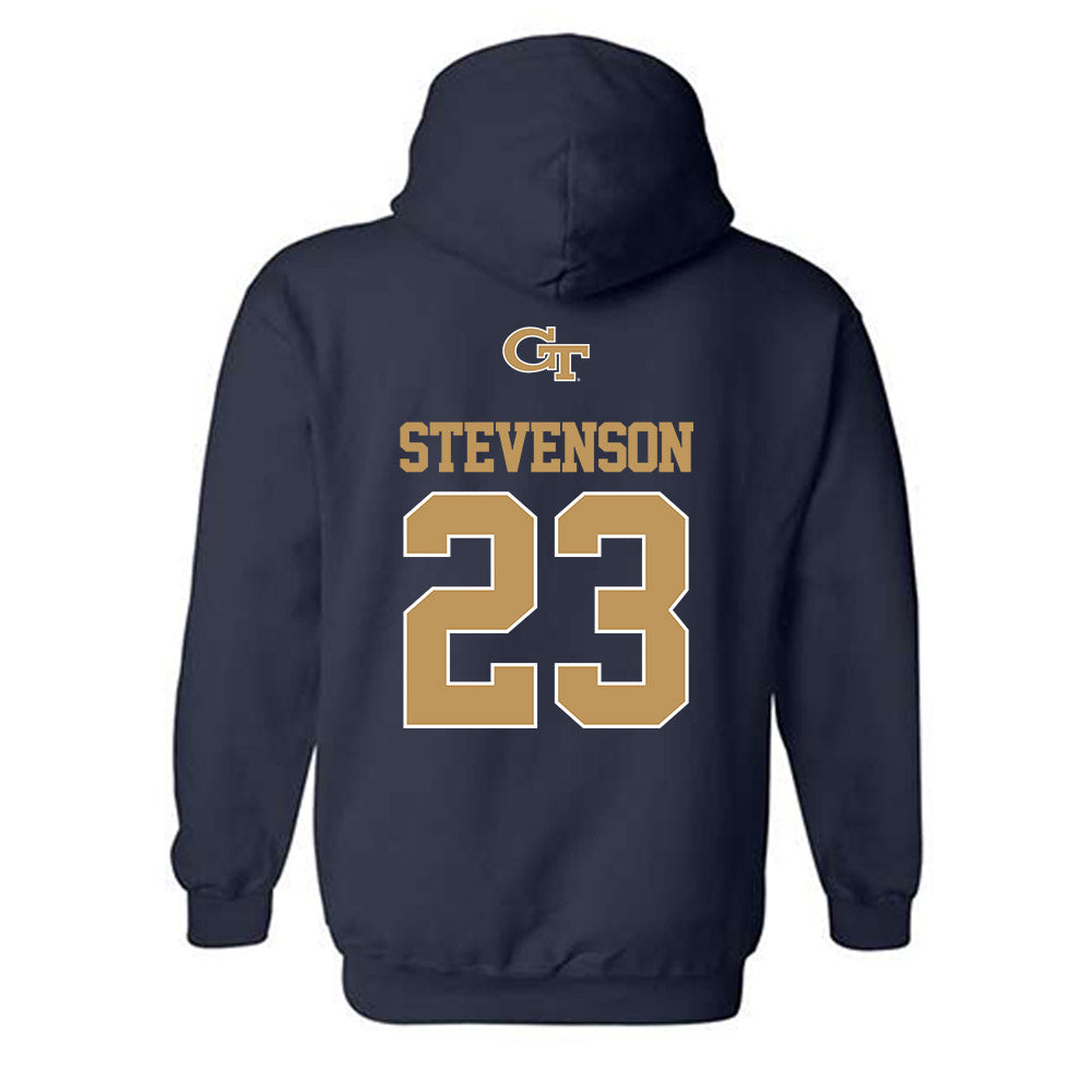 Georgia Tech - NCAA Football : Traeviss Stevenson - Classic Shersey Hooded Sweatshirt-1