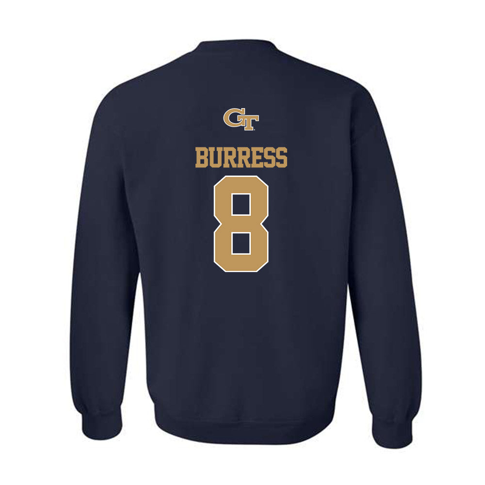 Georgia Tech - NCAA Baseball : Drew Burress - Classic Shersey Crewneck Sweatshirt-1