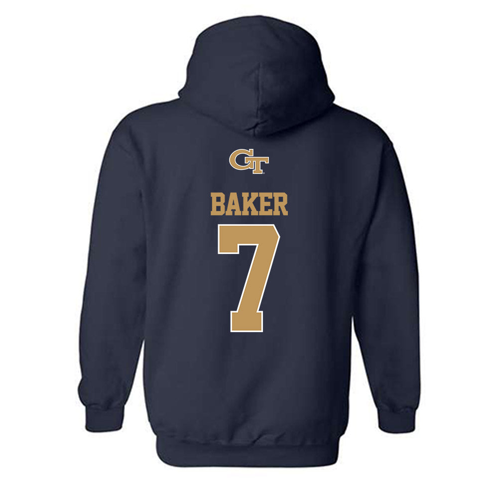 Georgia Tech - NCAA Baseball : Will Baker - Classic Shersey Hooded Sweatshirt-1