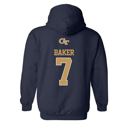 Georgia Tech - NCAA Baseball : Will Baker - Classic Shersey Hooded Sweatshirt-1