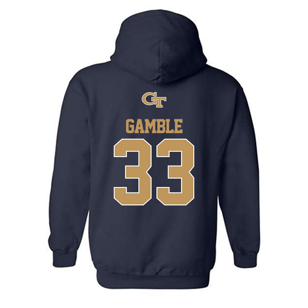 Georgia Tech - NCAA Football : CJ Gamble - Classic Shersey Hooded Sweatshirt-1