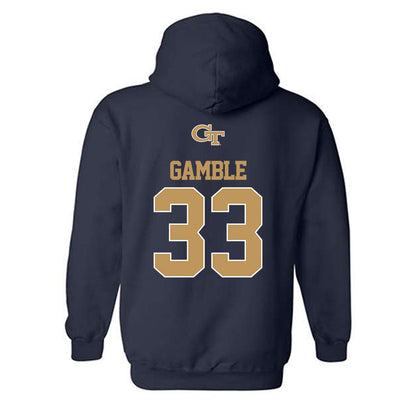 Georgia Tech - NCAA Football : CJ Gamble - Classic Shersey Hooded Sweatshirt-1