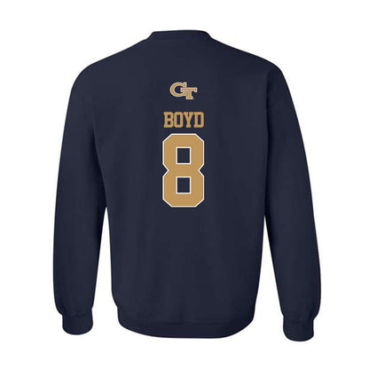 Georgia Tech - NCAA Football : Jordan Boyd - Classic Shersey Crewneck Sweatshirt-1