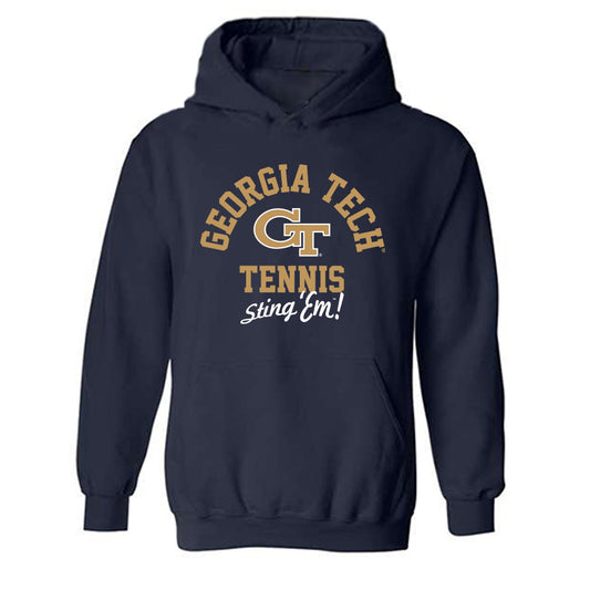 Georgia Tech - NCAA Men's Tennis : Krish Arora - Classic Shersey Hooded Sweatshirt-0