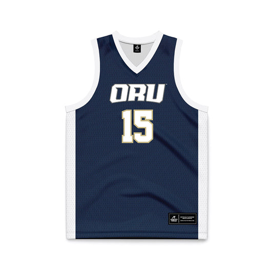 Oral Roberts - NCAA Women's Basketball : Alana Shetlar - Navy Basketball Jersey-0