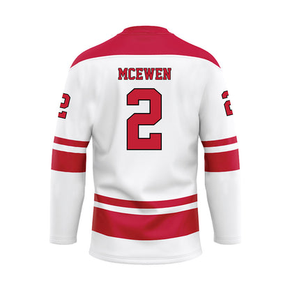 Miami of Ohio - NCAA Men's Ice Hockey : Shaun McEwen - White Hockey Jersey-1