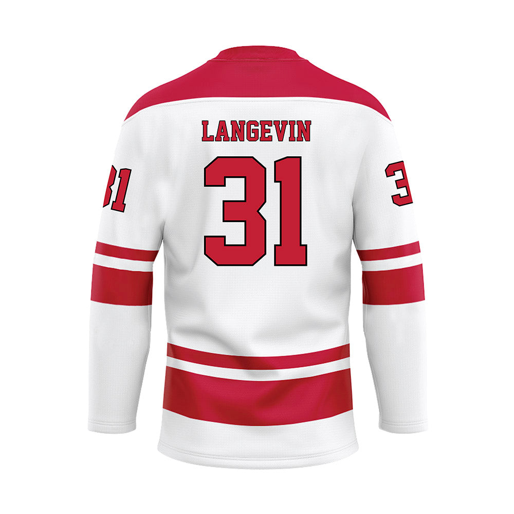 Miami of Ohio - NCAA Men's Ice Hockey : Mathis Langevin - White Hockey Jersey-1